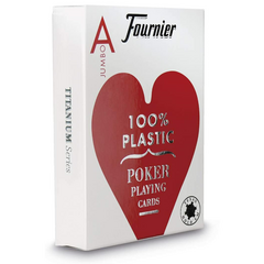 Baralho Fournier Poker 2800 Index Jumbo Profissional Vermelho