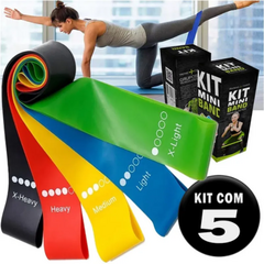 Kit 5 Faixas Elásticas Para Exercícios Físicos - comprar online