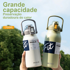 Garrafa Térmica de Aço Desativada De Grande Capacidade Com Palha Copo Térmica - comprar online