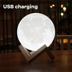 Imagem do Luminária Lua LED Night Light Recarregável 3D