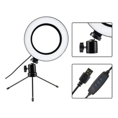 Ring Light Led Mesa Iluminador Pequeno Tripé 6 Polegadas 16cm - loja online