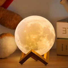 Luminária Lua LED Night Light Recarregável 3D