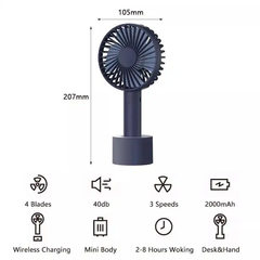 Mini Ventilador Portátil De Mão E Mesa Entrada USB Recarregável - comprar online