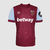 Camisa West Ham Home 23/24 Torcedor Masculino - Bordô