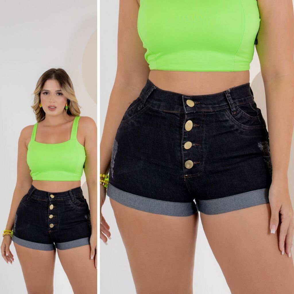 Bermuda jeans curta store feminina