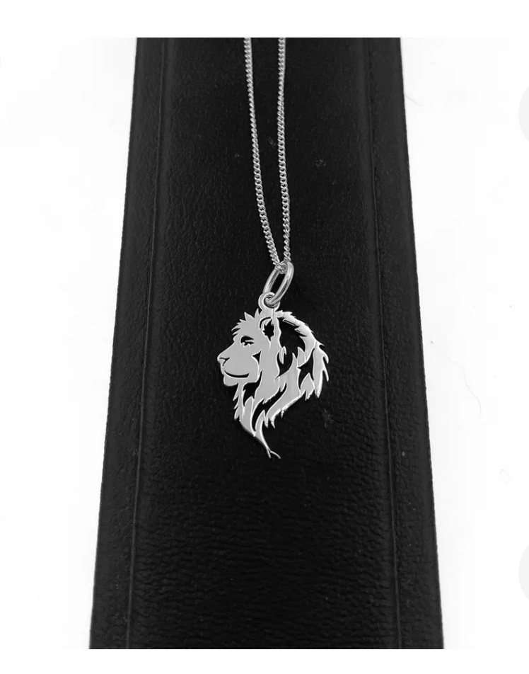 Cadena con dije leon plata .925 joyeria baysel