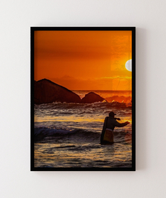 Dupla Quadro Pescador Praia do Santinho 1 - Be decorart | Quadros Online