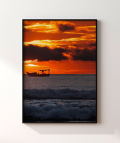 Dupla Quadro Barco Amanhecer Santinho 2 - Be decorart | Quadros Online