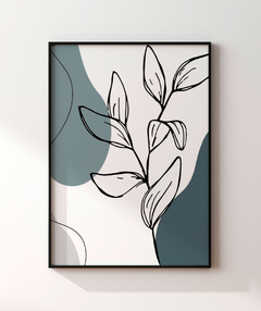 Quadro Decorativo Trio Orgânico Azul Flor 02 - loja online