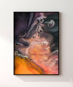 Quadro Abstrato Tons Escuros e Laranja - Be decorart | Quadros Online