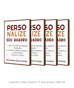 Conjuto de 4 Quadros Personalizados Retangular - Be decorart | Quadros Online