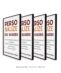 Imagem do Conjuto de 4 Quadros Personalizados Retangular