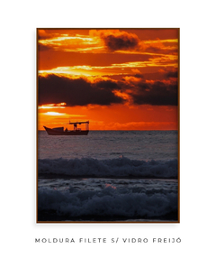 Dupla Quadro Barco Amanhecer Santinho 2 - Be decorart | Quadros Online