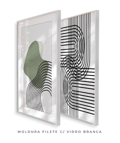 Dupla Quadros Linhas Estilo High-Contrast - Be decorart | Quadros Online