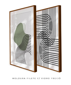 Dupla Quadros Linhas Estilo High-Contrast - Be decorart | Quadros Online