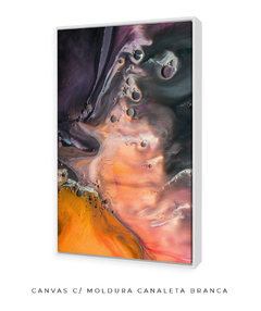 Quadro Abstrato Tons Escuros e Laranja - Be decorart | Quadros Online