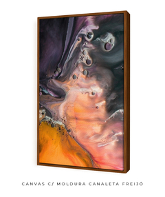 Quadro Abstrato Tons Escuros e Laranja - comprar online