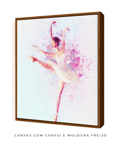 Quadro Aquarela Bailarina Rosa Quadrado - comprar online