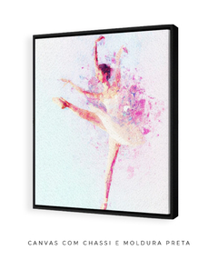 Quadro Aquarela Bailarina Rosa Quadrado na internet