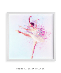 Quadro Aquarela Bailarina Rosa Quadrado - Be decorart | Quadros Online