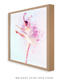 Quadro Aquarela Bailarina Rosa Quadrado - comprar online