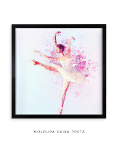 Quadro Aquarela Bailarina Rosa Quadrado - Be decorart | Quadros Online