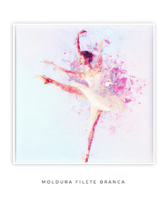 Imagem do Quadro Aquarela Bailarina Rosa Quadrado