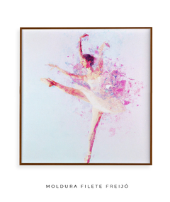 Quadro Aquarela Bailarina Rosa Quadrado - loja online