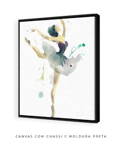 Quadro Aquarela Bailarina Verde Quadrado - Be decorart | Quadros Online