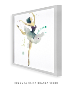 Quadro Aquarela Bailarina Verde Quadrado - loja online