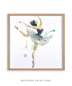 Imagem do Quadro Aquarela Bailarina Verde Quadrado