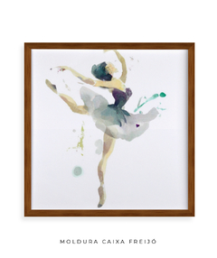 Quadro Aquarela Bailarina Verde Quadrado - comprar online