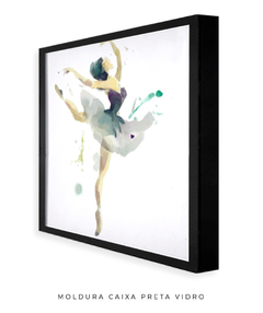 Quadro Aquarela Bailarina Verde Quadrado - loja online