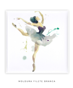 Imagem do Quadro Aquarela Bailarina Verde Quadrado