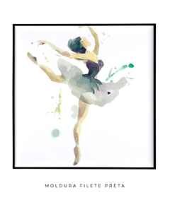 Imagem do Quadro Aquarela Bailarina Verde Quadrado