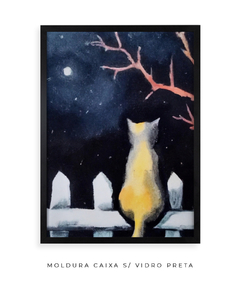 Quadro Aquarela Gato em Silêncio - Be decorart | Quadros Online