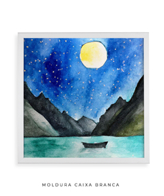 Quadro Aquarela Luar Quadrado - Be decorart | Quadros Online