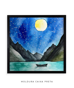 Quadro Aquarela Luar Quadrado - Be decorart | Quadros Online