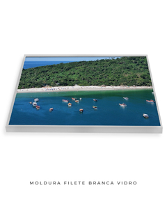 Quadro Barcos e Praia Vista Aérea