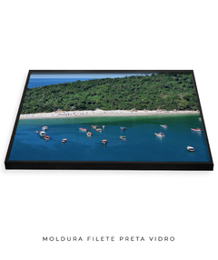 Quadro Barcos e Praia Vista Aérea