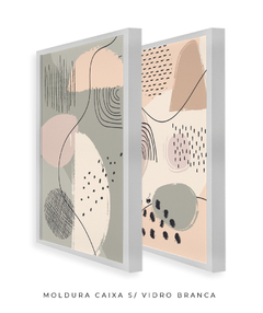 Quadro Dupla Abstract Tons Neutros 1 - Be decorart | Quadros Online