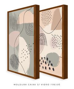 Quadro Dupla Abstract Tons Neutros 1 - comprar online