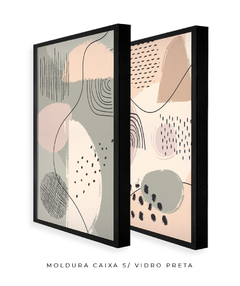 Quadro Dupla Abstract Tons Neutros 1 - Be decorart | Quadros Online