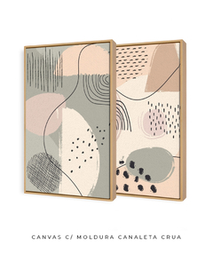 Quadro Dupla Abstract Tons Neutros 1 - comprar online