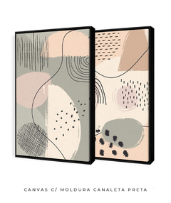 Quadro Dupla Abstract Tons Neutros 1 - Be decorart | Quadros Online