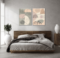 Quadro Dupla Abstract Tons Neutros 1 - comprar online