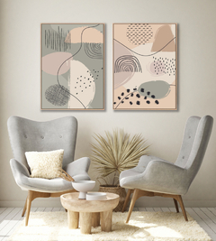 Quadro Dupla Abstract Tons Neutros 1 - loja online