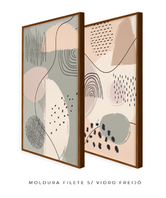 Quadro Dupla Abstract Tons Neutros 1 - Be decorart | Quadros Online