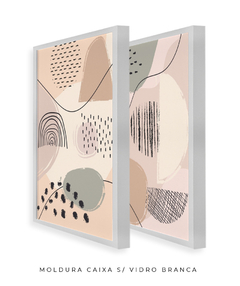 Quadro Dupla Abstract Tons Neutros 2 - Be decorart | Quadros Online