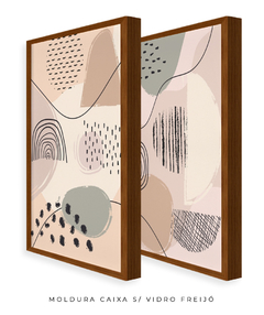 Quadro Dupla Abstract Tons Neutros 2 - comprar online